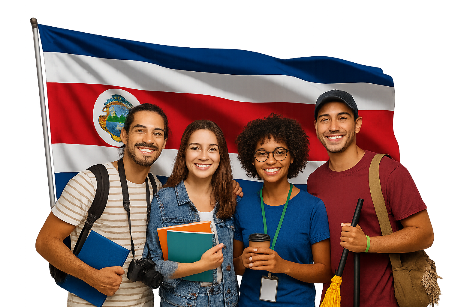 Universitarios costarricenses colaborando en proyectos sociales
